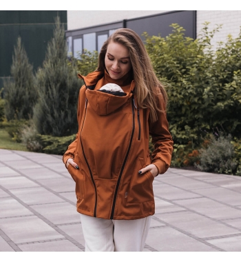 Слінгокуртка, куртка для вагітних Softshell 4 в 1 Паприка 